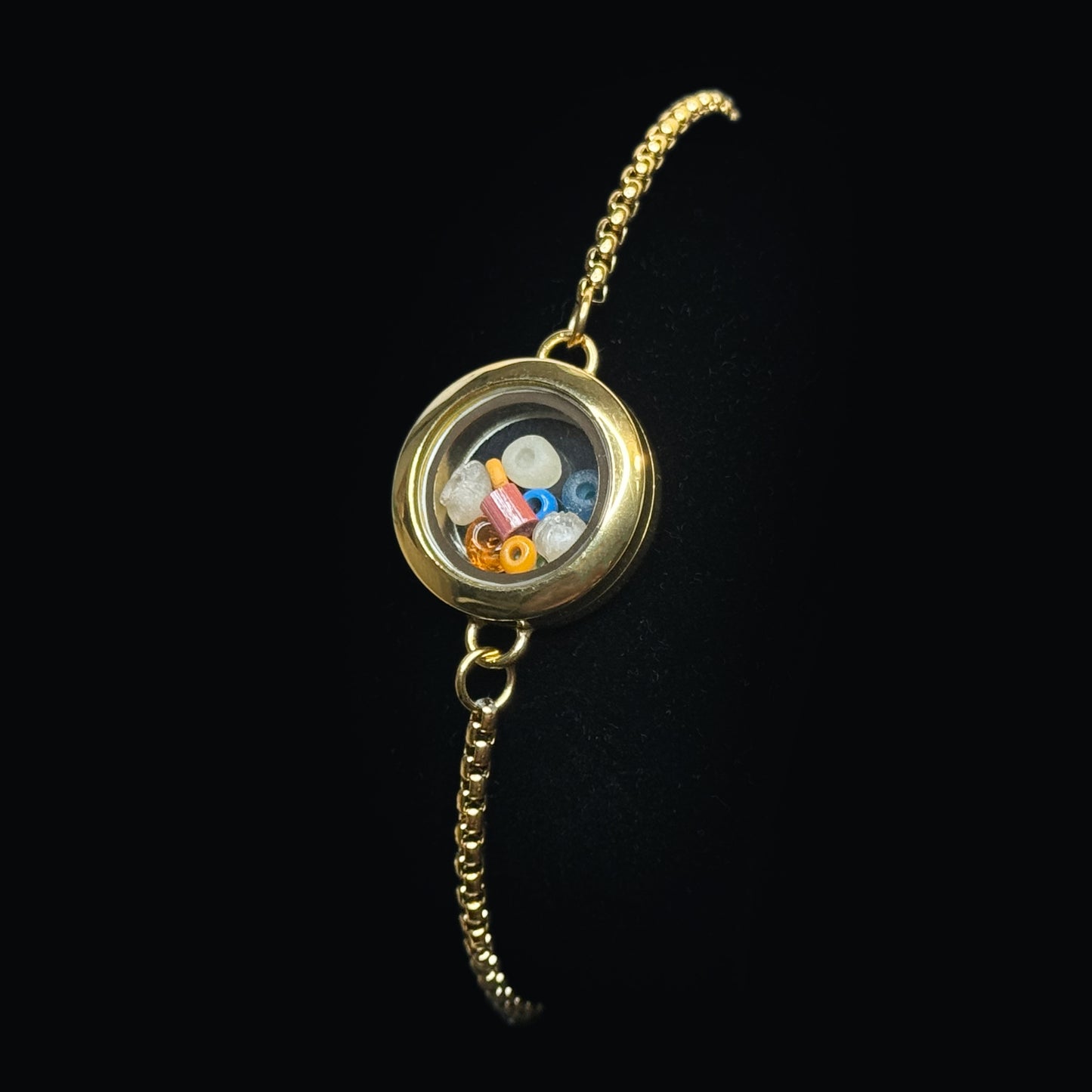 *** NEW YEAR Sale*** Romano Egyptian Beads Bracelet in Gold-plated setting (Circa 100 BC)