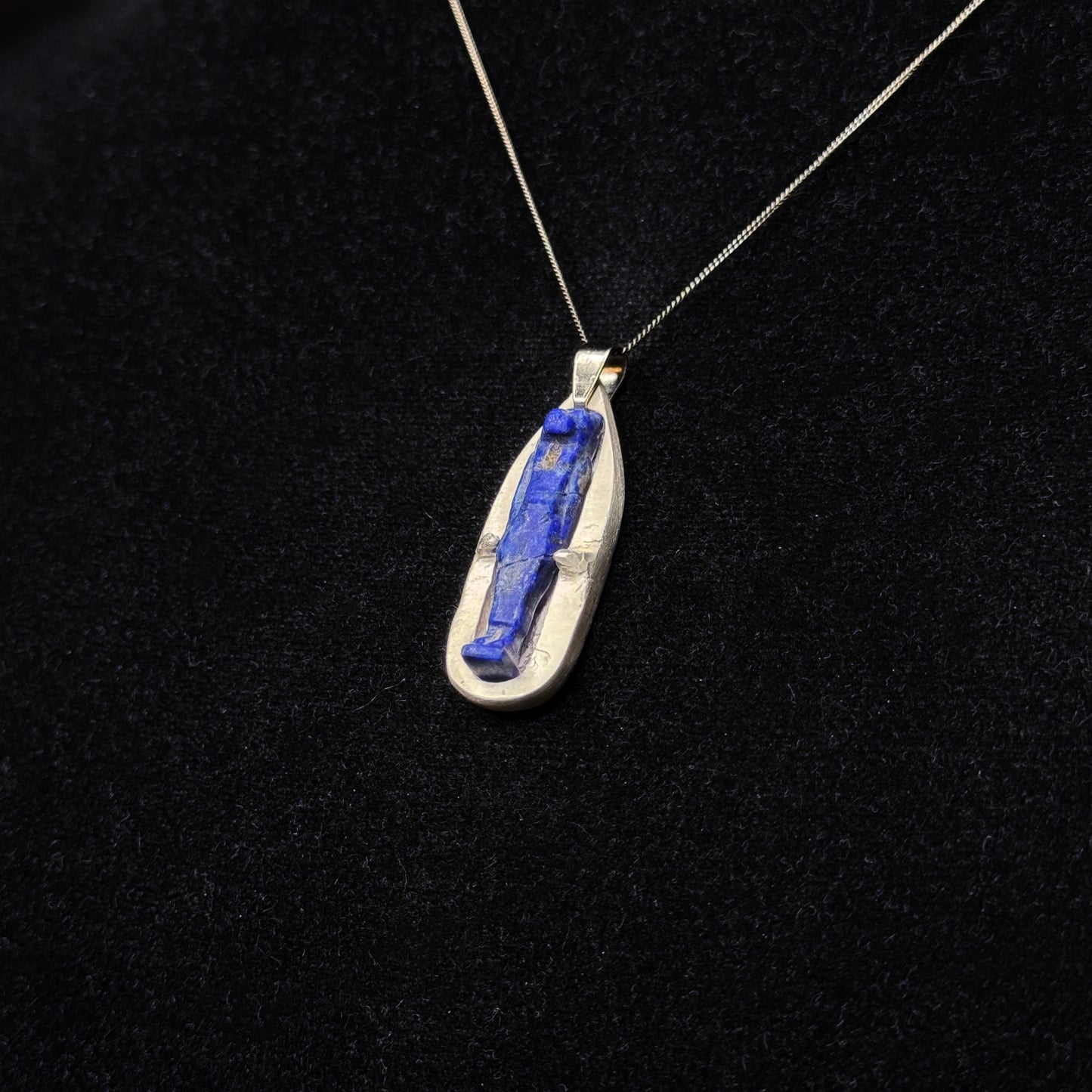 Ancient Egyptian Bastet Goddess Amulet In Silver Setting (c. 664-332 B.C.,)