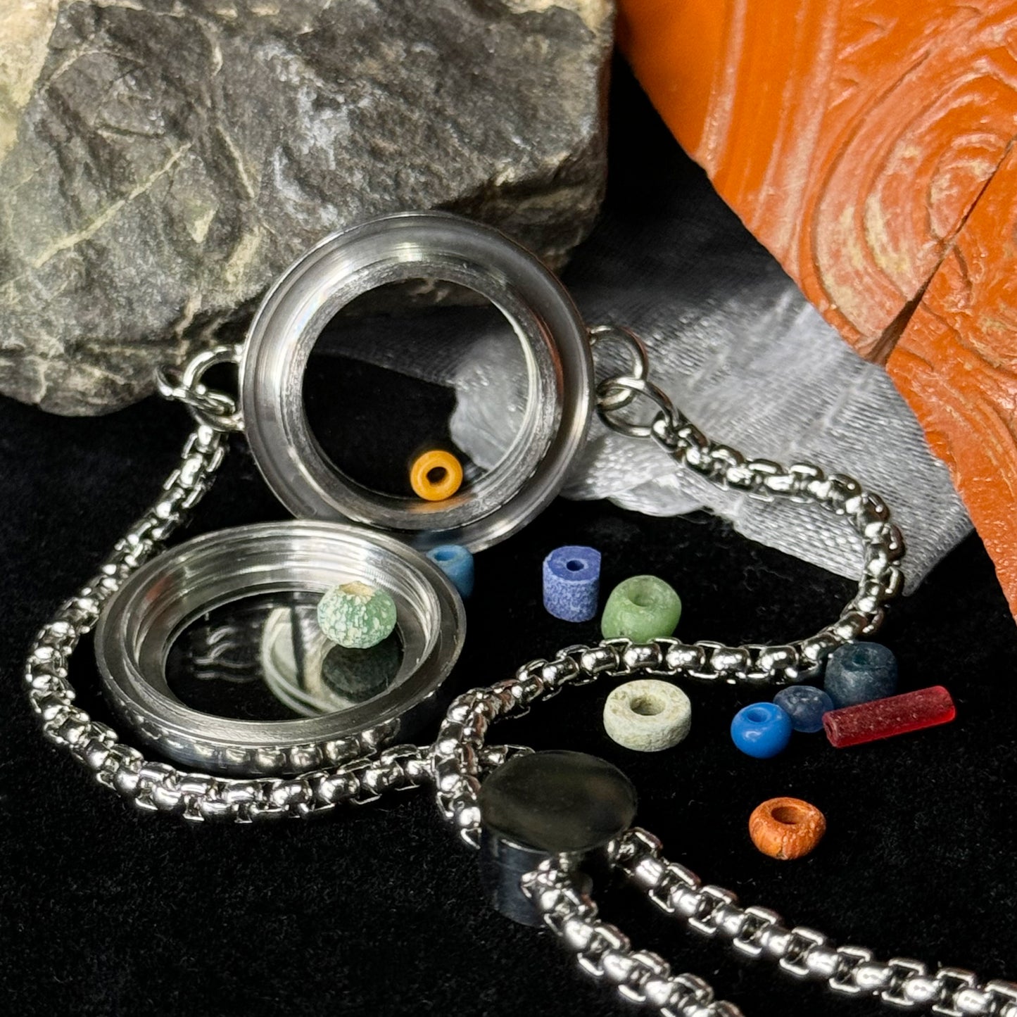 *** NEW YEAR Sale*** Romano Egyptian Beads Bracelet in Chrome-plated setting (Circa 100 BC)