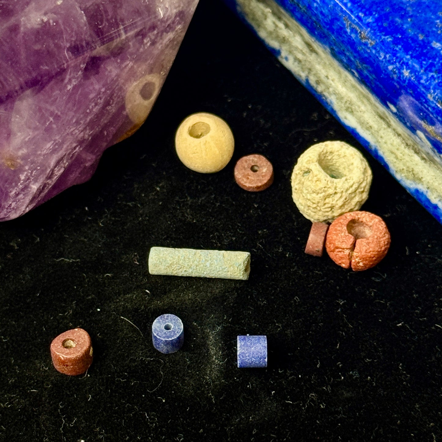 8 Ancient Egyptian Faience & other Beads (1000 B.C.) – Late New Kingdom to Third Intermediate Period