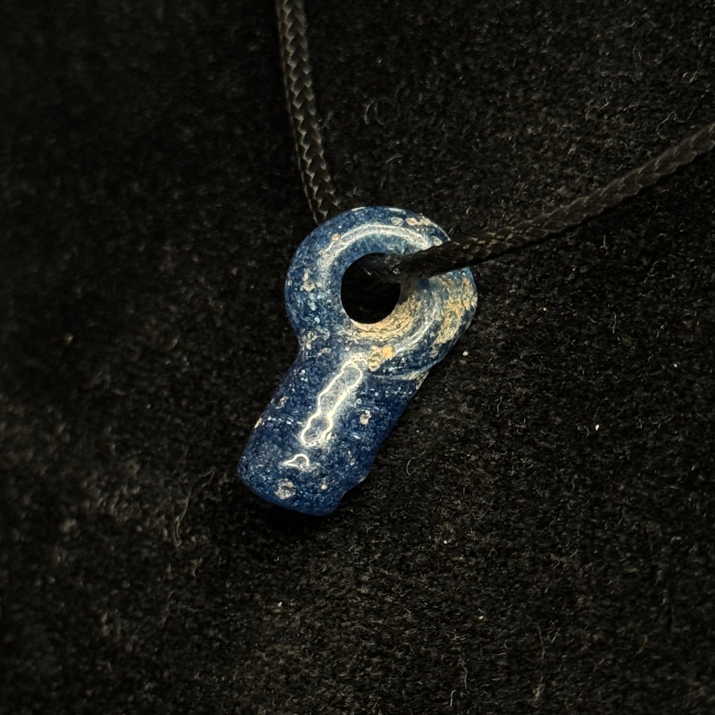 Ancient Roman Glass Blue Bead Necklace (200 B.C. - 50 A.D.)