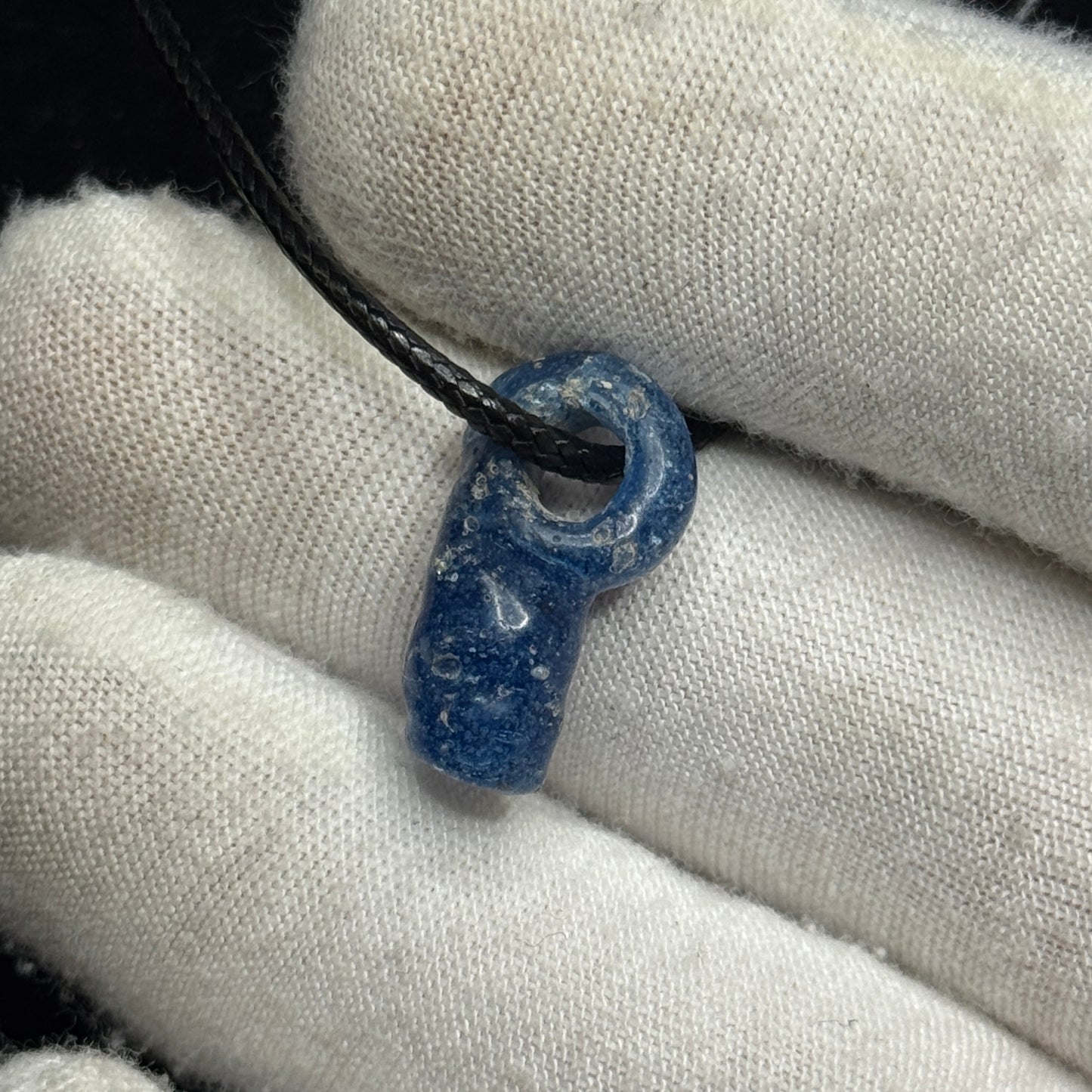 Ancient Roman Glass Blue Bead Necklace (200 B.C. - 50 A.D.)