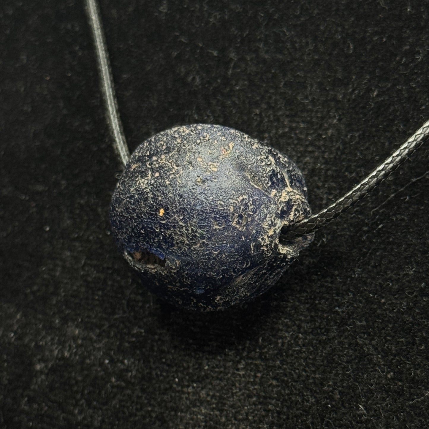 Ancient Roman Pomegranate Cobalt Blue Glass Bead (200 B.C. - 50 A.D.)