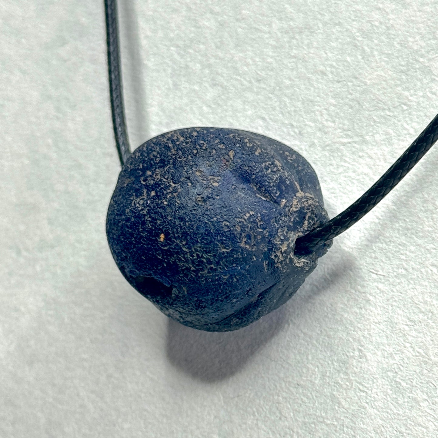 Ancient Roman Pomegranate Cobalt Blue Glass Bead (200 B.C. - 50 A.D.)