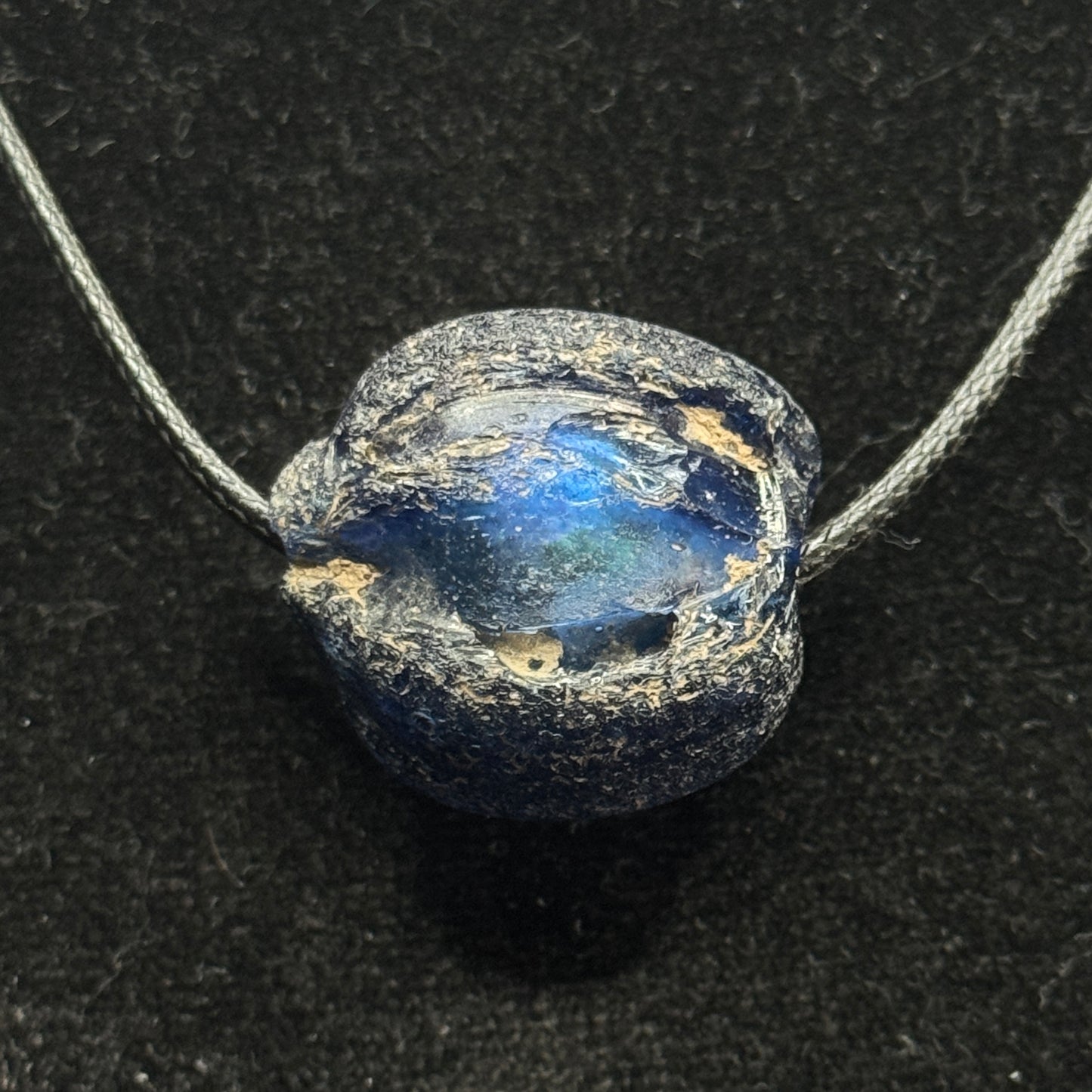 Ancient Roman Pomegranate Cobalt Blue Glass Bead (200 B.C. - 50 A.D.)