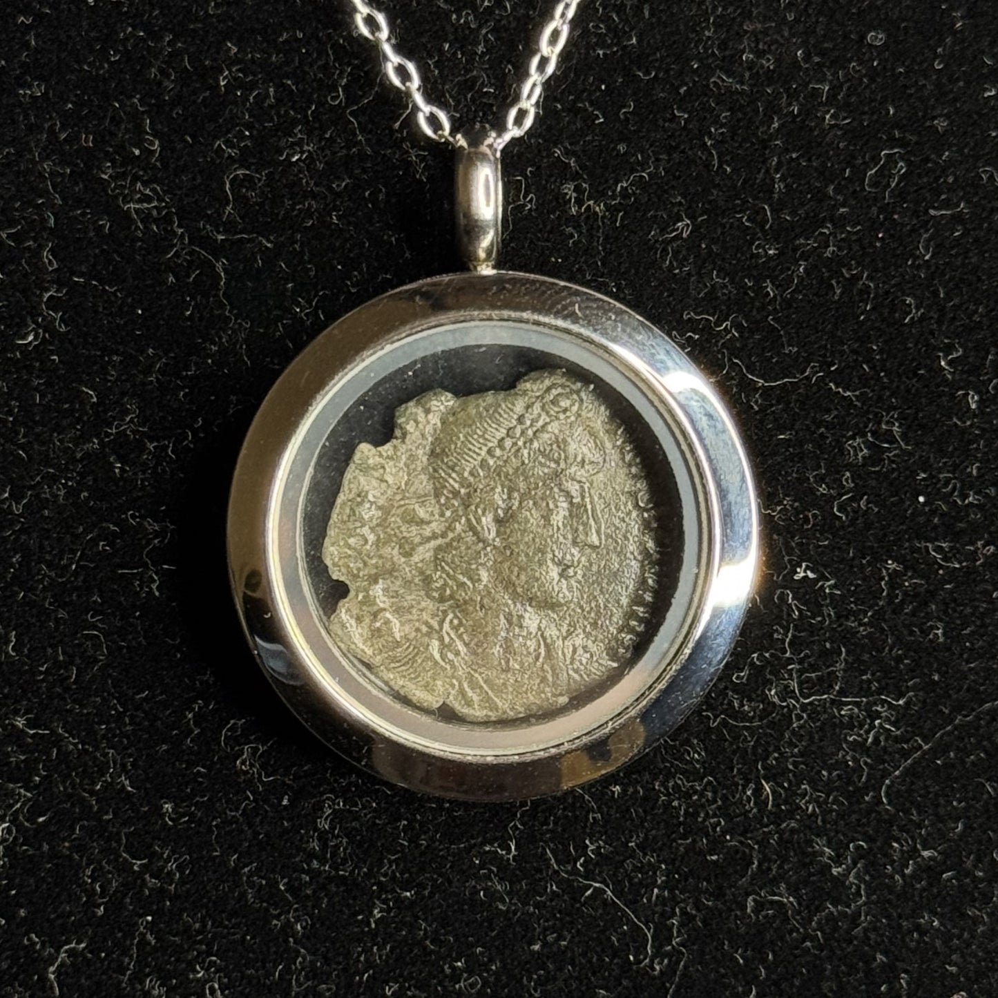 Constantius II AE 17.5mm Sterling Silver 925 Chain Coin Pendant – Roman Imperial Era (235–476 AD)