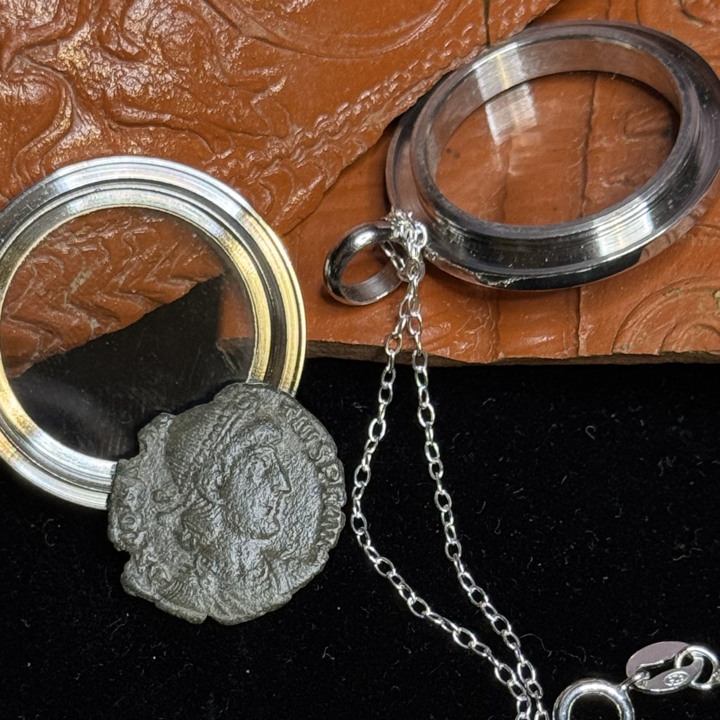 Constantius II AE 17.5mm Sterling Silver 925 Chain Coin Pendant – Roman Imperial Era (235–476 AD)