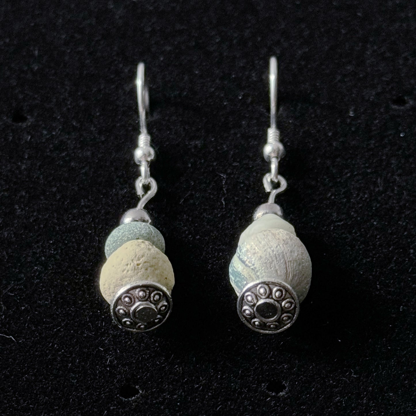 Ancient Egyptian Bead Earrings (Sterling Silver)