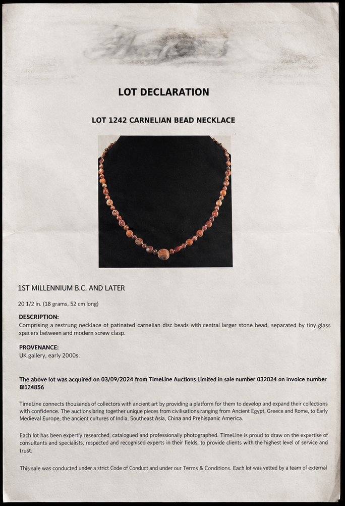 Ancient Roman Carnelian Bead Necklace – 1st Millennium BC and Later