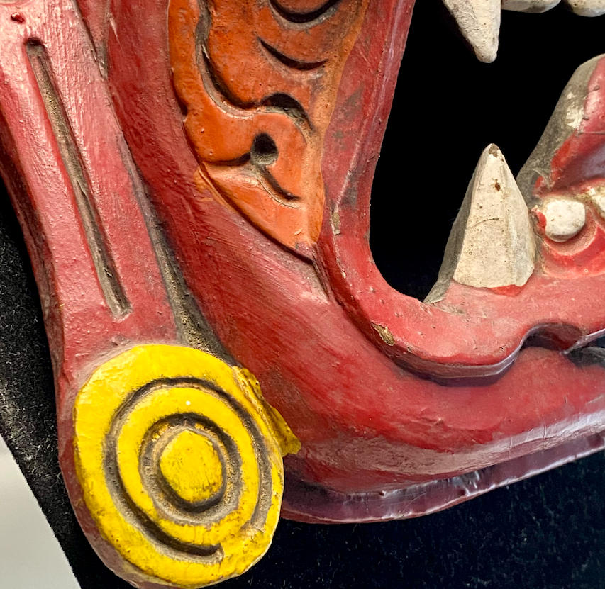 Himalayan Tibetan Wrathful Deity Wooden Mask – Hand-Carved and Polychrome