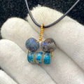 Ancient Roman Iridescent Glass Bead Pendant Necklace – Circa 1st–4th Century AD