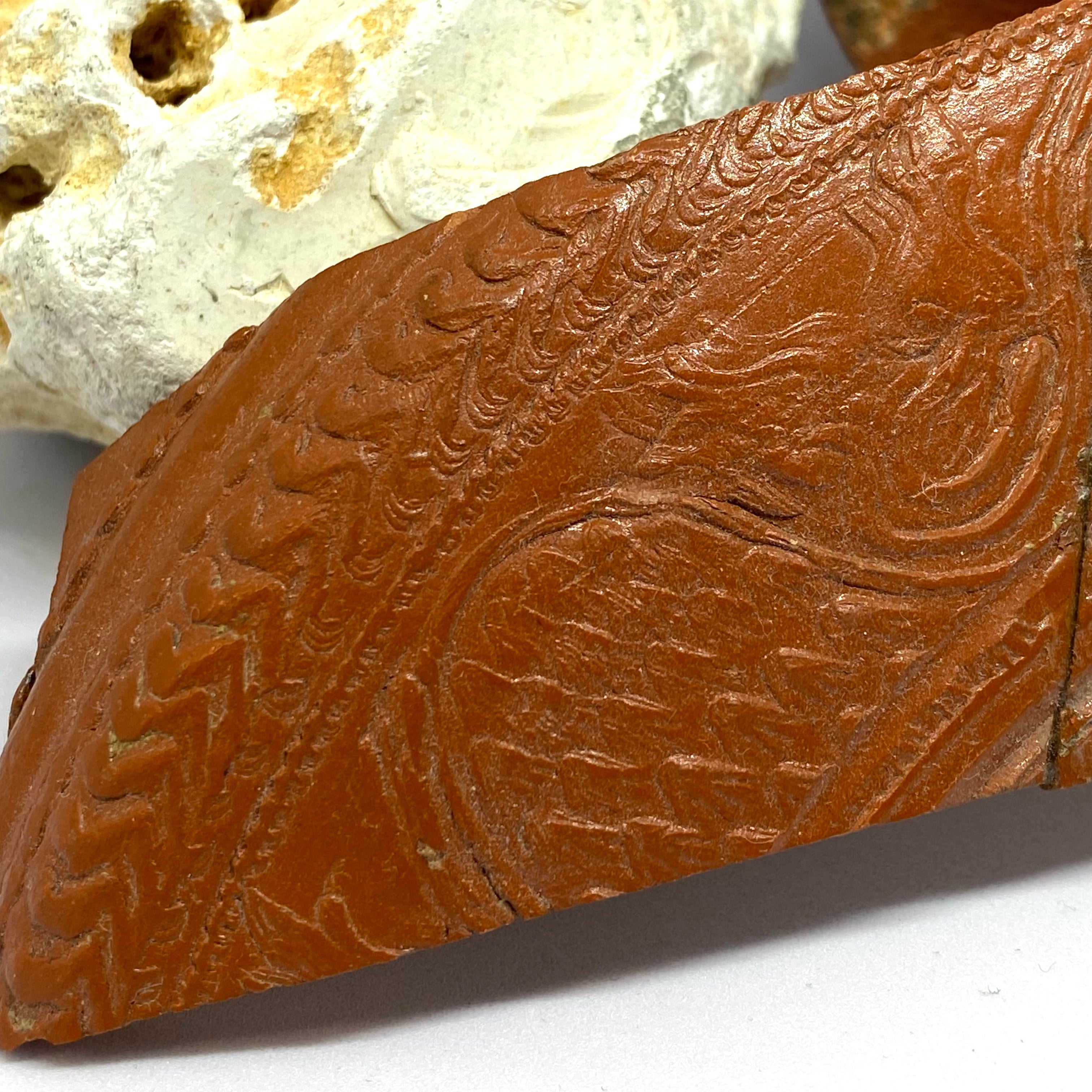 Ancient Roman Terra Sigillata (Samian Ware) Bowl Fragment with Rabbit – 1st–2nd Century AD