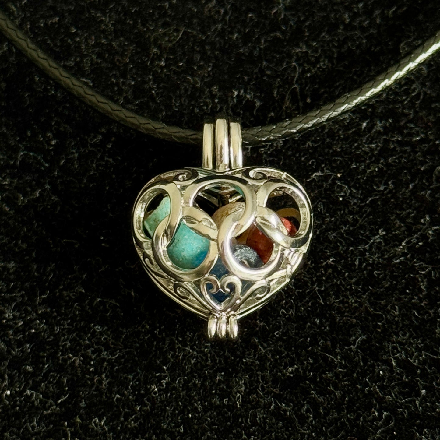 Ancient Egyptian Lot of Beads in a modern Chrome-plated Setting, (1000 B.C.) – Late New Kingdom