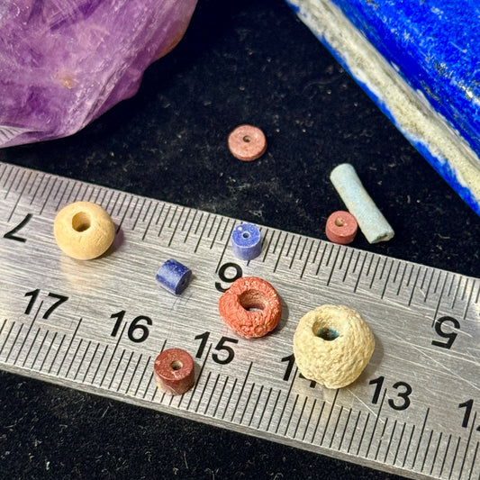 8 Ancient Egyptian Faience & other Beads (1000 B.C.) – Late New Kingdom to Third Intermediate Period