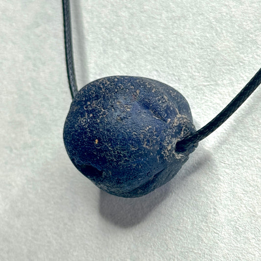 Ancient Roman Pomegranate Cobalt Blue Glass Bead (200 B.C. - 50 A.D.)