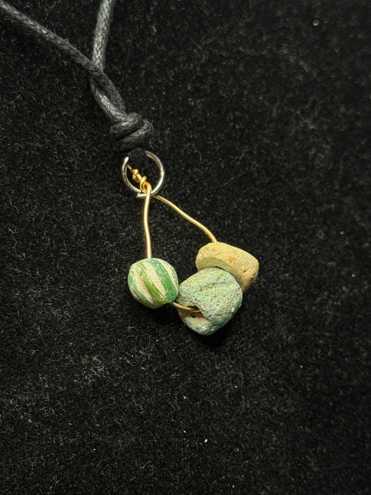 Ancient Egyptian Faience Ancient Egyptian Fainece and Glass Bead Necklace : (Roman Period, 1550 B.C.-332A.D.)