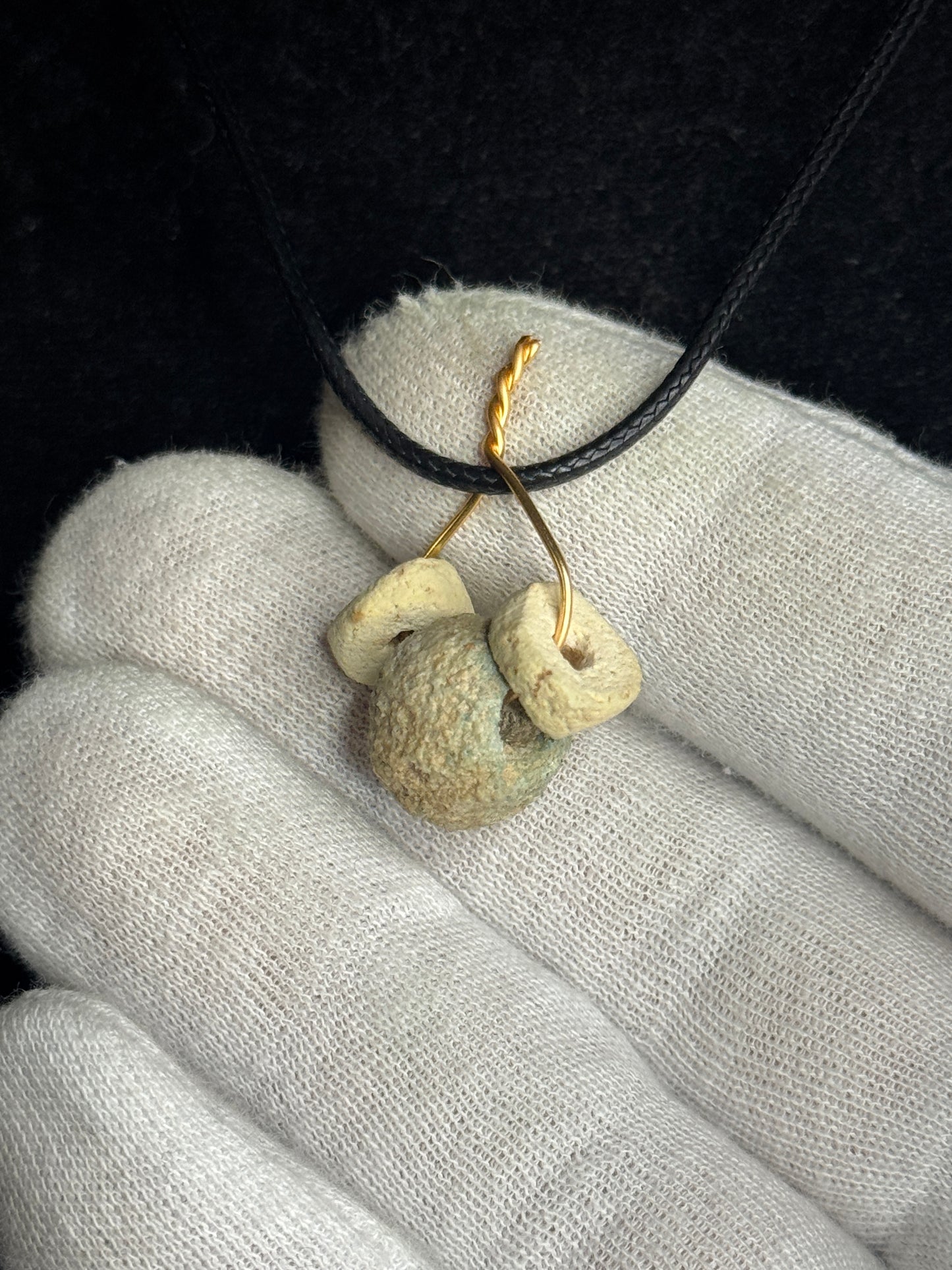 Ancient Egyptian Fainece Bead Necklace : (Roman Period, 1550 B.C.-332A.D.)