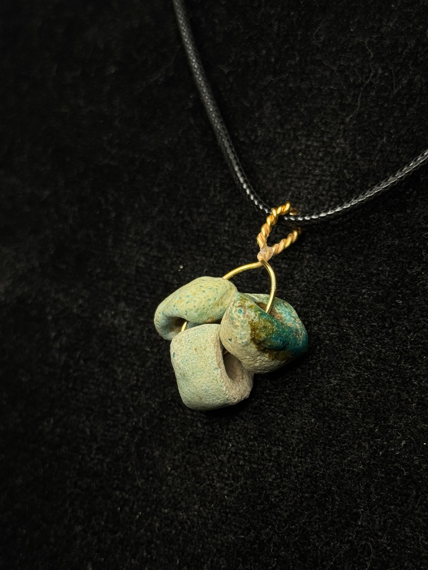 Ancient Egyptian Fainece Bead Necklace : (Roman Period, 1550 B.C.-332A.D.)